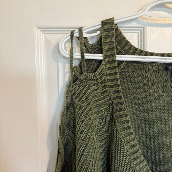 Torrid Green Criss Cross Sleeve Knit Sweater - Picture 4 of 7